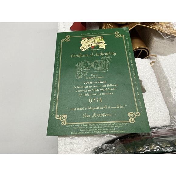 Pocket Dragon ""Peace on Earth" Tree Topper Limited Edition Christmas Collectibl - Picture 4 of 11